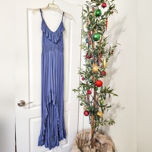 NWOT Express Blue Maxi Dress with Back Cutout